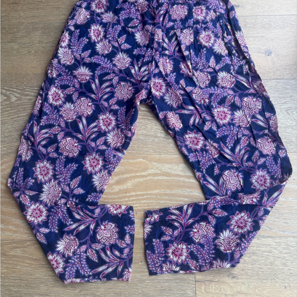 XiRENA Purple and Pink Floral Wide-Leg Pants